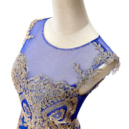 Vestidos de Baile Sereia de Renda Transparente, Luxuosos Apliques, Bordados, Missangas, Vestidos de Noite Ilusão, Vestido de Festa Longo