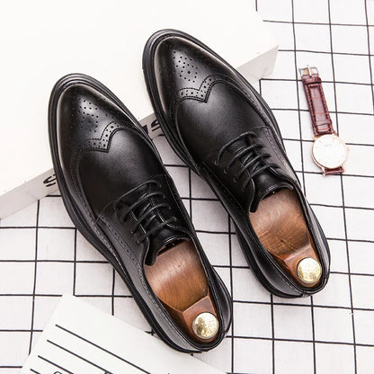 Clsssic Casual Business Shoes For Men Wedding Social Oxford Shoes Men's Dress Leather Office Formal Party Leather Brogues Shoes