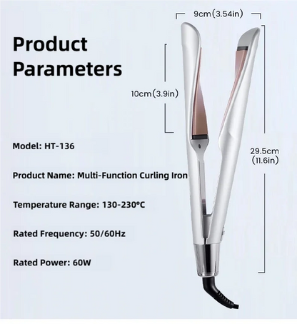 New 2-in-1 Curling Iron & Straightener Multi-Function Hair Styling Tool Dual-Purpose Curling and Straightening Iron