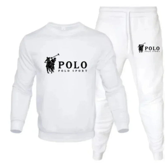 Men's two-piece round-neck sweatshirt + jogging pants, autumn and winter fashion, outdoor fitness and casual sportswear set