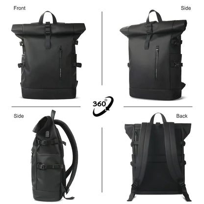 Expandable Travel Backpack Men Large Capacity Waterproof 15.6” Laptop Bag Hiking Rucksack Cycling Daypack Bag with USB Port