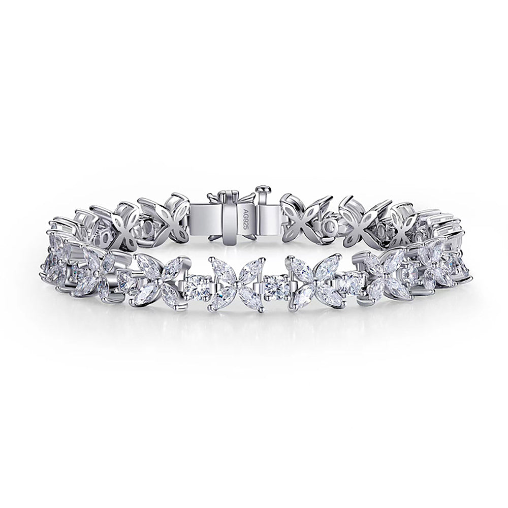 Luxury Butterfly Moissnaite Tennis Bracelets with Certificate /High Carbon Diamond Bracelet for Women 100% S925 Silver Jewelry