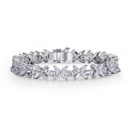 Luxury Butterfly Moissnaite Tennis Bracelets with Certificate /High Carbon Diamond Bracelet for Women 100% S925 Silver Jewelry