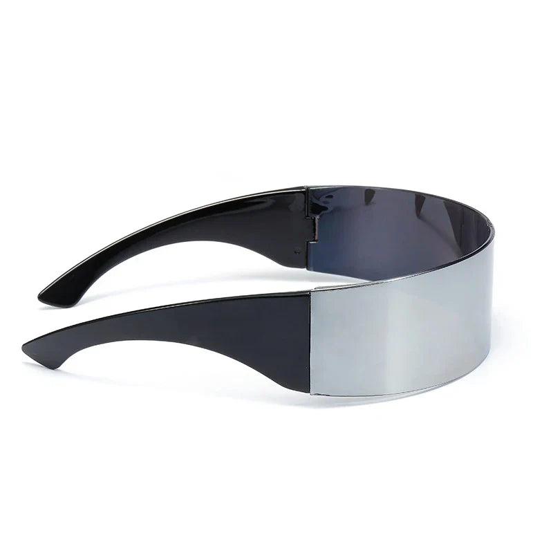 Futuristic Narrow Cyclops Visor Sunglasses Women Men Laser Eyeglasses UV400 Mirrored Lens Costume Party Eyewear Glasses
