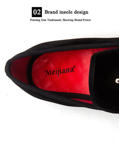 Men Party Flats Black Golden Formal Patchwork Tassel Suede Casuals Shoe Handmade Wedding Men Loafers Moccasins Dress Shoes