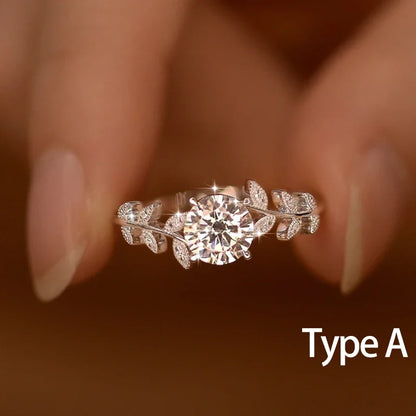 1CT Moissanite Diamond Rings Wedding Band for Women 925 Sterling Silver with Plated White Gold Bands Engagement Ring