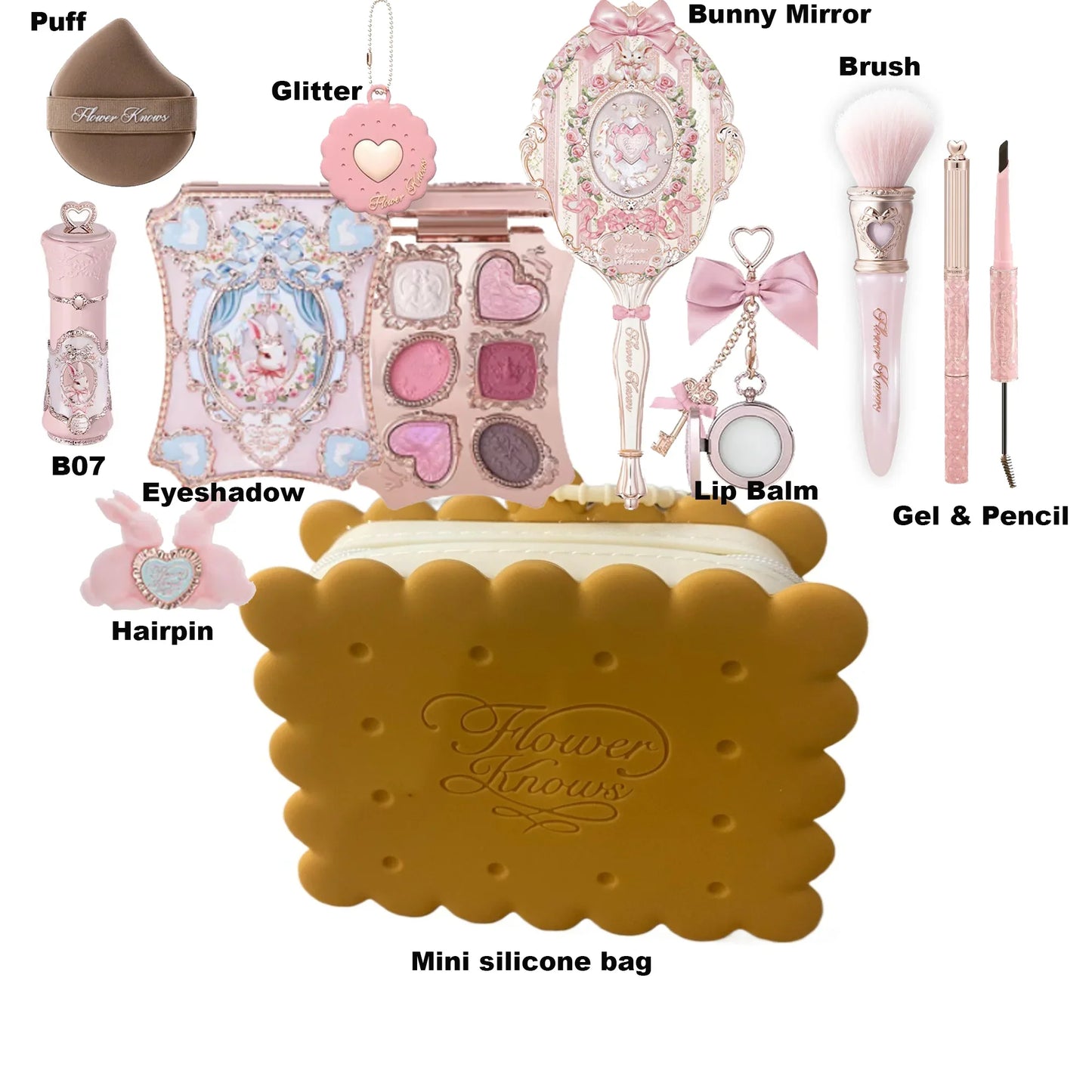 Makeup Set All In Flower Knows Little Angel Highlighter Powder Blush Strawberry Rococo Lip Gloss Perfume Kit