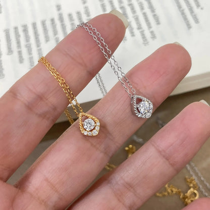 D VVS1 0.5CT Moissanite Necklace for Women Mermaid's Tears Pendant Wedding Party Fine Jewelry S925 Sterling Silver Gifts