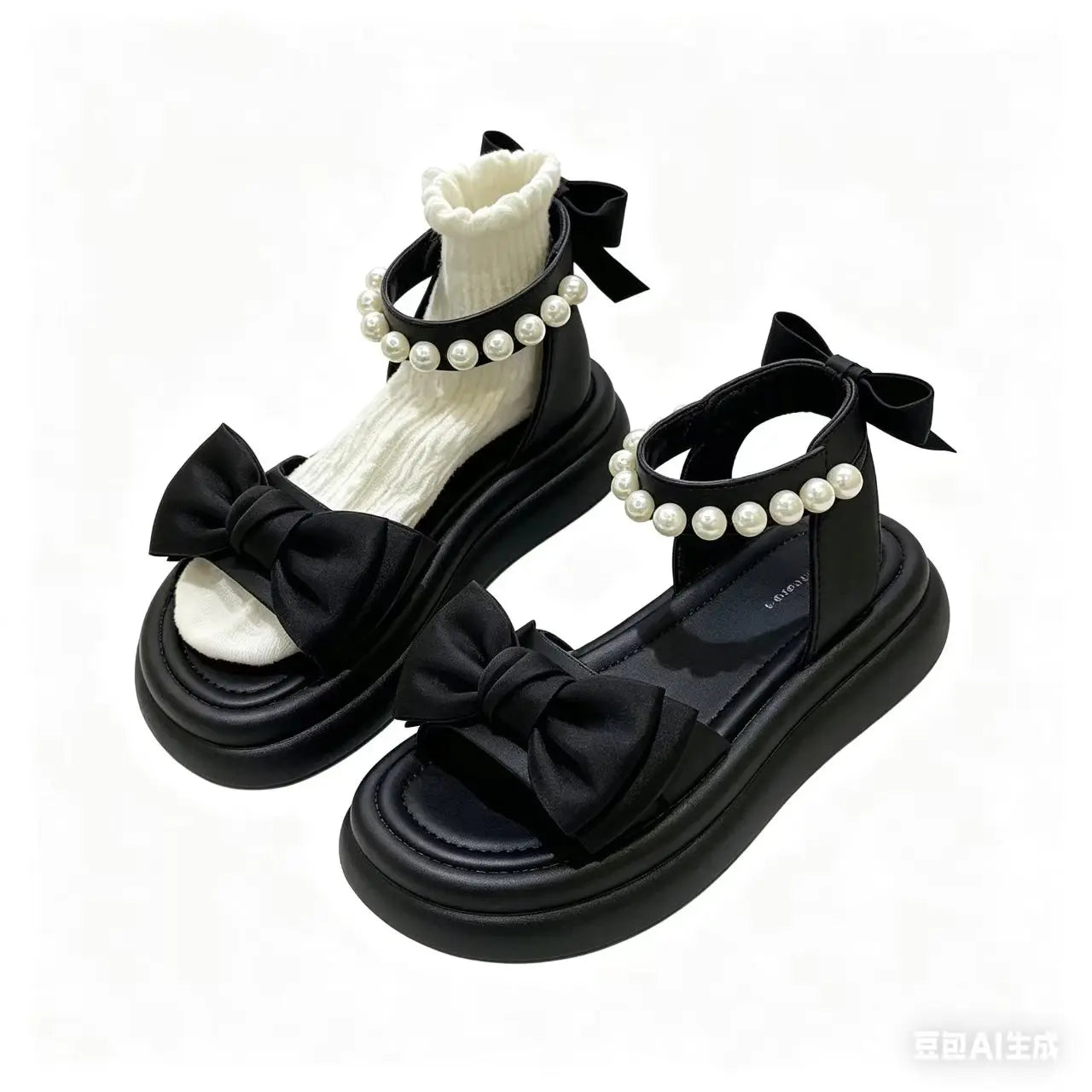 Girls Sandals Pearl Bow Princess Shoes 2026 Summer New Children's Beach Shoes Girls Soft Sole Sandals