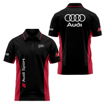 Short-Sleeved Polo Shirt 3D Printed 4S Fast Dry Sport Collar T-Shirt for Store Staff Fashionable