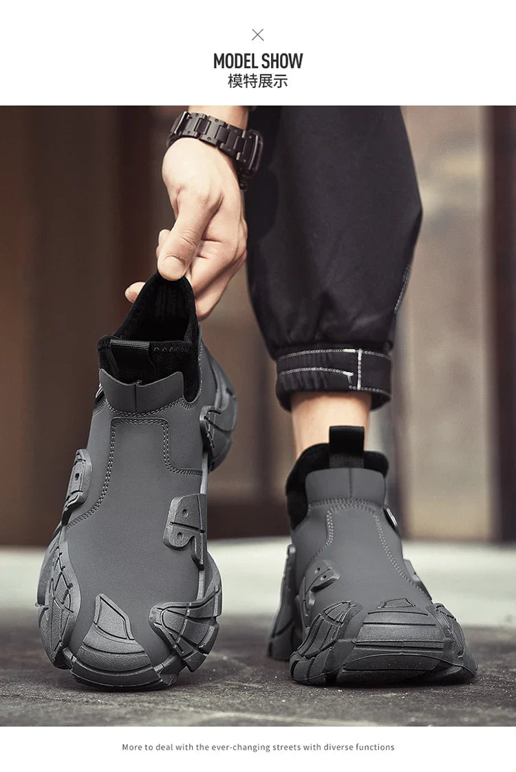 New fashion high top shoes for autumn and winter niche design lightweight casual lazy shoes thick soled ankle boots short boots