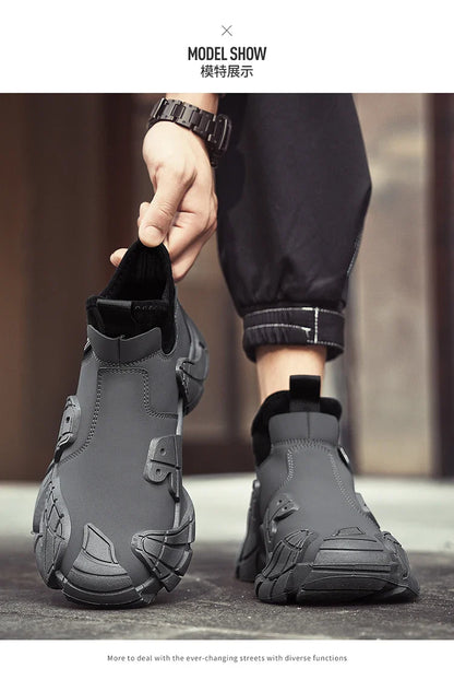 New fashion high top shoes for autumn and winter niche design lightweight casual lazy shoes thick soled ankle boots short boots