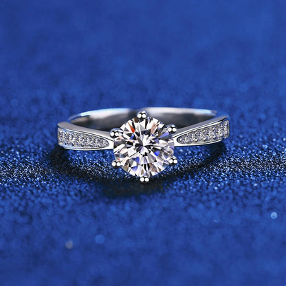 Real 3 Carat Moissanite Wedding Ring for Women 925 Sterling Silver Round Brilliant Lab Diamond Engagement Rings Gift