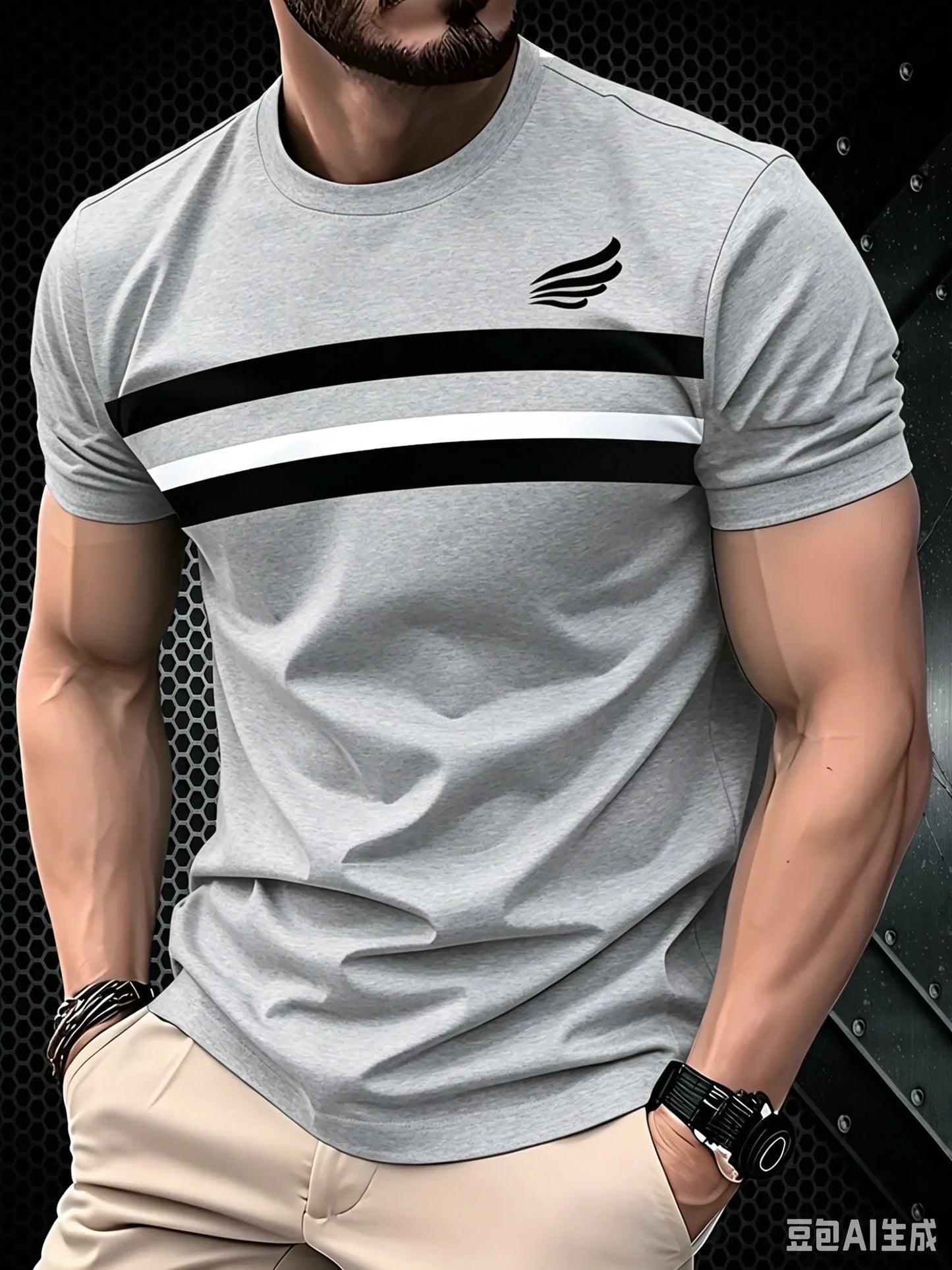 Simple Fashion Striped Graphic T Shirts For Men Summer Casual Short Sleeve 3D Printed T-shirts Loose Breathable Daily Wear Tees