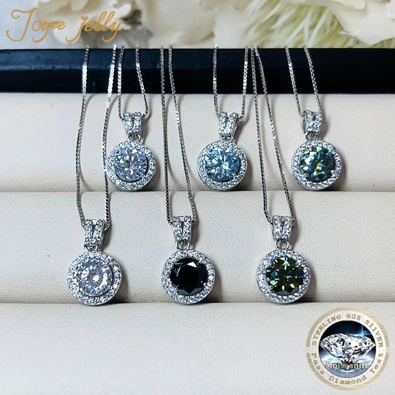 2ct total Moissanite Jewelry Set Sterling Silver 925 Necklace Earrings Fine Jewerly Wedding Set Pass Dismond Tester