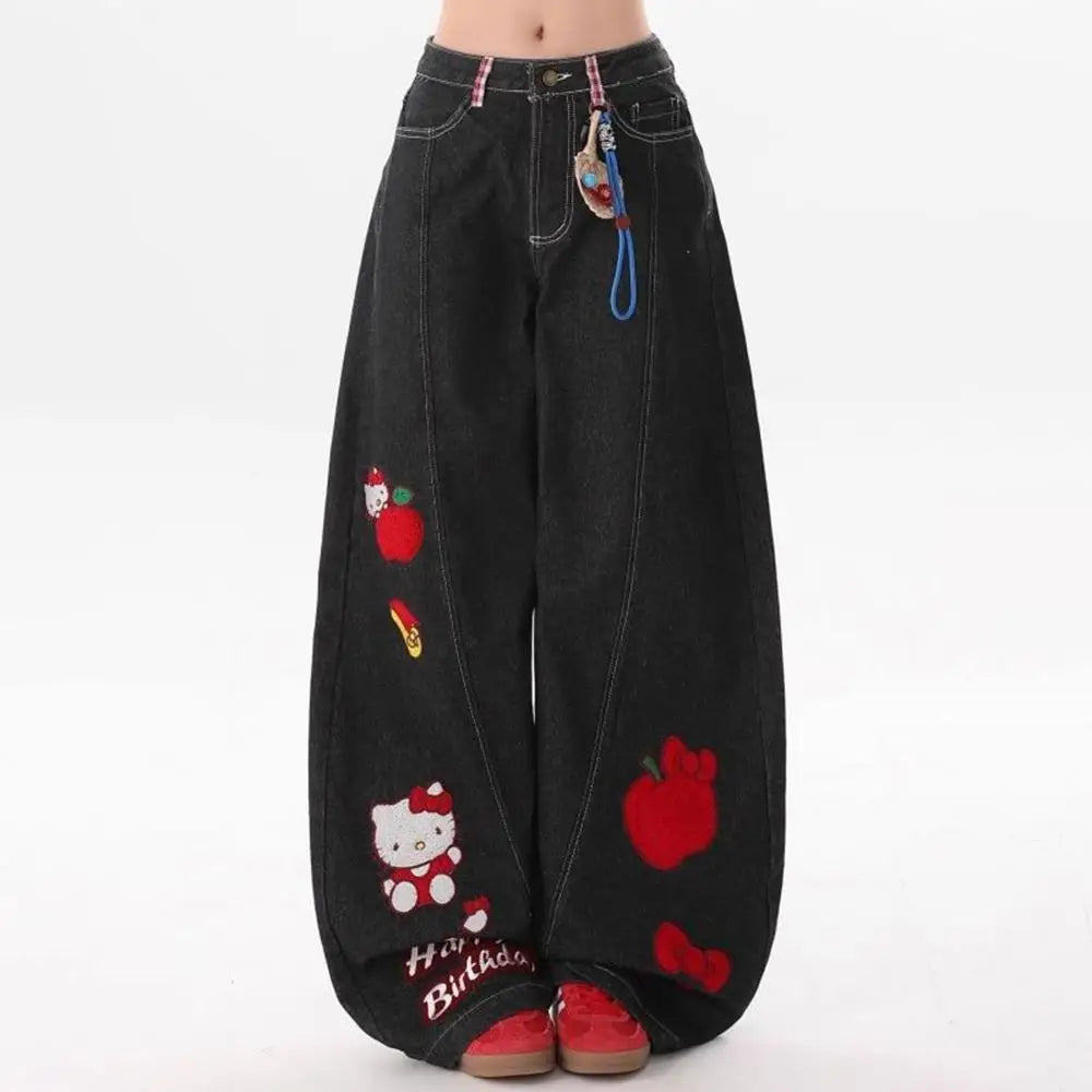 Y2K Hello Kitty Sanrios Loose Anime Wide Leg Pants