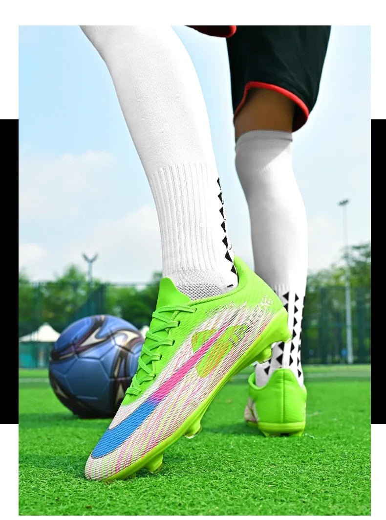 New Men Football Boots Outdoor Non Slip Match Boys Breathable Soccer Shoes Sport Adult Cleats Training Long Spikes Comfortable