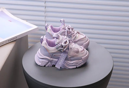 Girl Child Sport Shoe 2026 Spring Mesh Breathable Toddlers School Running Sneakers Fashion Non-slip Kids Boys Basketball Shoes