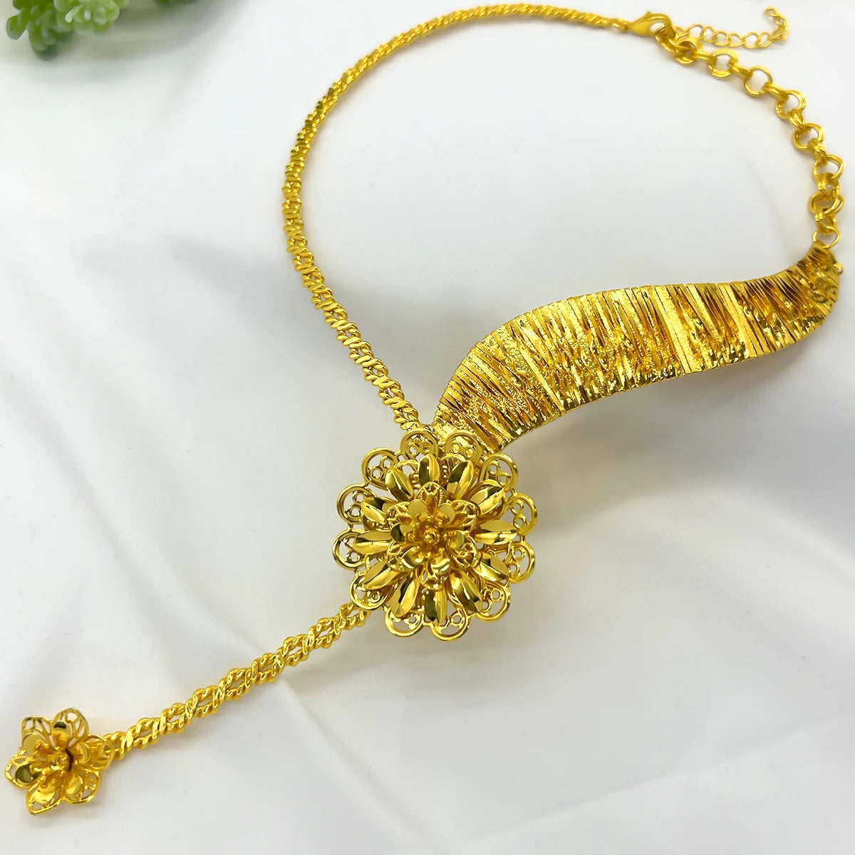 Elegant Dubai 24K Gold Plated Necklace Earrings Fashion New Design Trendy Jewelry Sets for Women Party Gift Wedding Accessories