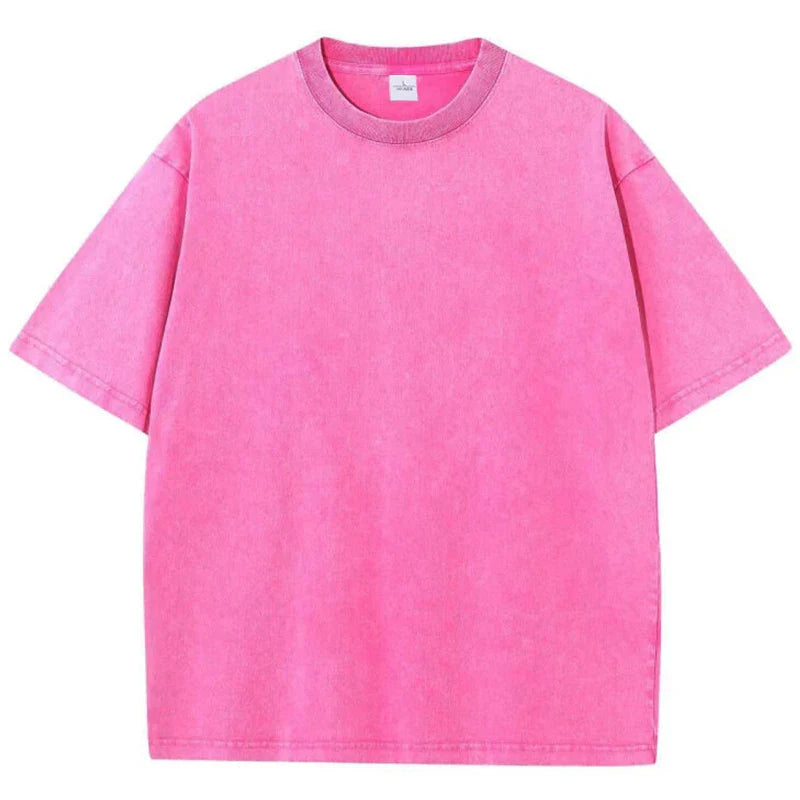 Fashion Women Cotton Solid Washed T-shirts Loose O-Neck Tee Shirts Street Casual Comfortable Short Sleeve Tops Female Clothes