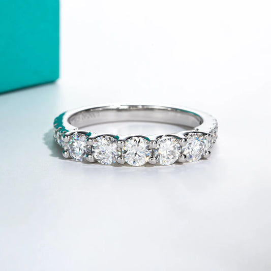 4mm D Color Moissanite Wedding Band Ring 925 Sterling Silver 18K Gold Plated Promise Band Rings Jewelry Gifts