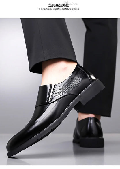 Designer Leather Shoes for Men Spring Autumn Business Casual Shoes Male Fashion Solid Color Wedding Shoe Man
