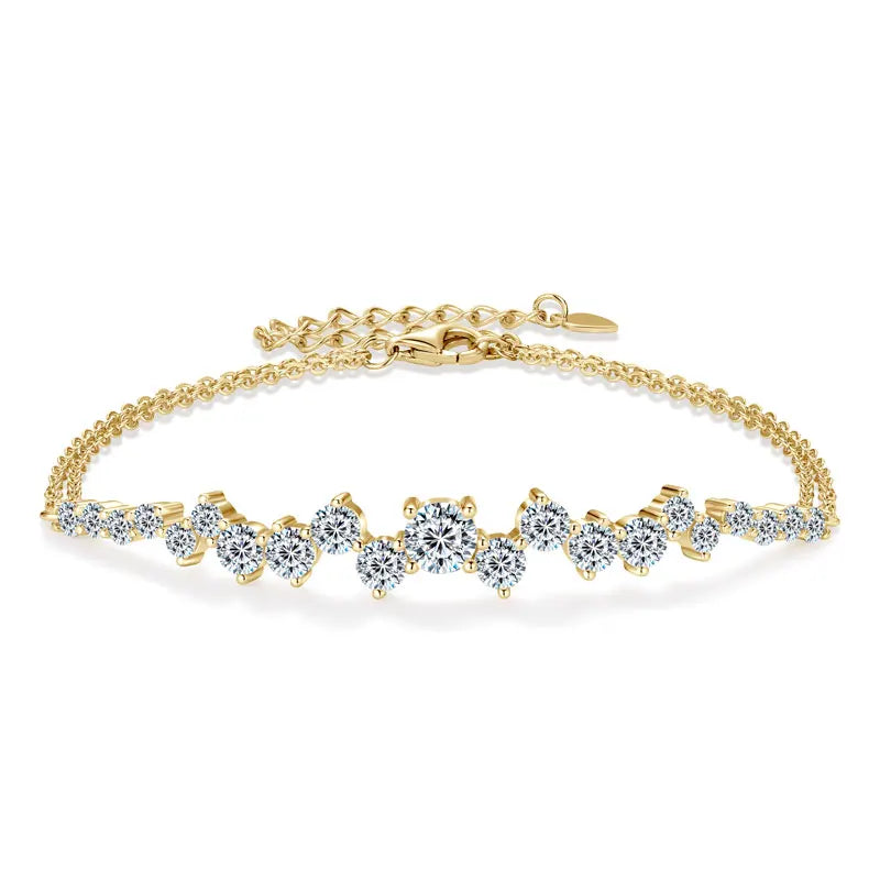 5mm&3.5mm&2.5mm Moissanite Bracelet 925 Certified Original Silver Adjustable Chain Bracelets for Women Minimalist Jewelry