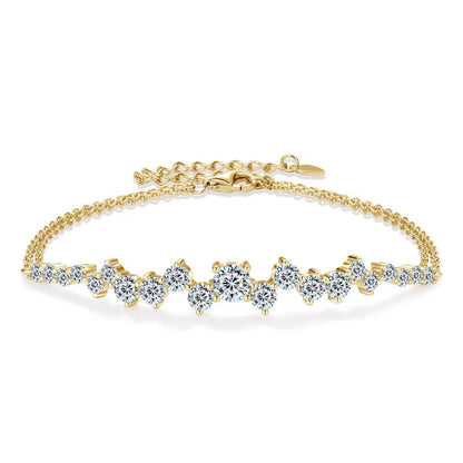 5mm&3.5mm&2.5mm Moissanite Bracelet 925 Certified Original Silver Adjustable Chain Bracelets for Women Minimalist Jewelry