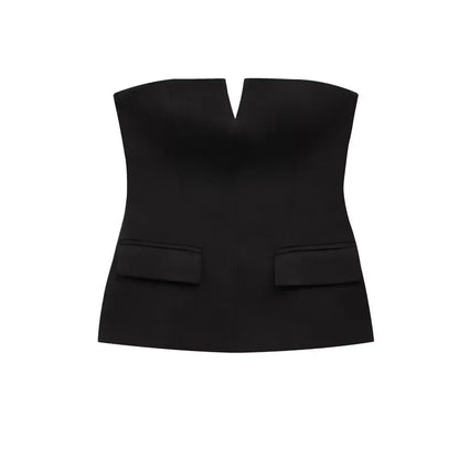 Corset Tube Top Women Summer 2025 Strapless Tanks & Camis Red Brown Black White Tank Tops Sexy Off Shoulder Crop Vests 066