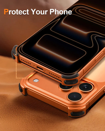 Metal Phone Case for iPhone 17 Pro Max /17Pro No Back Design Protective Cover Shockproof Bumper Compatible With MagSafe