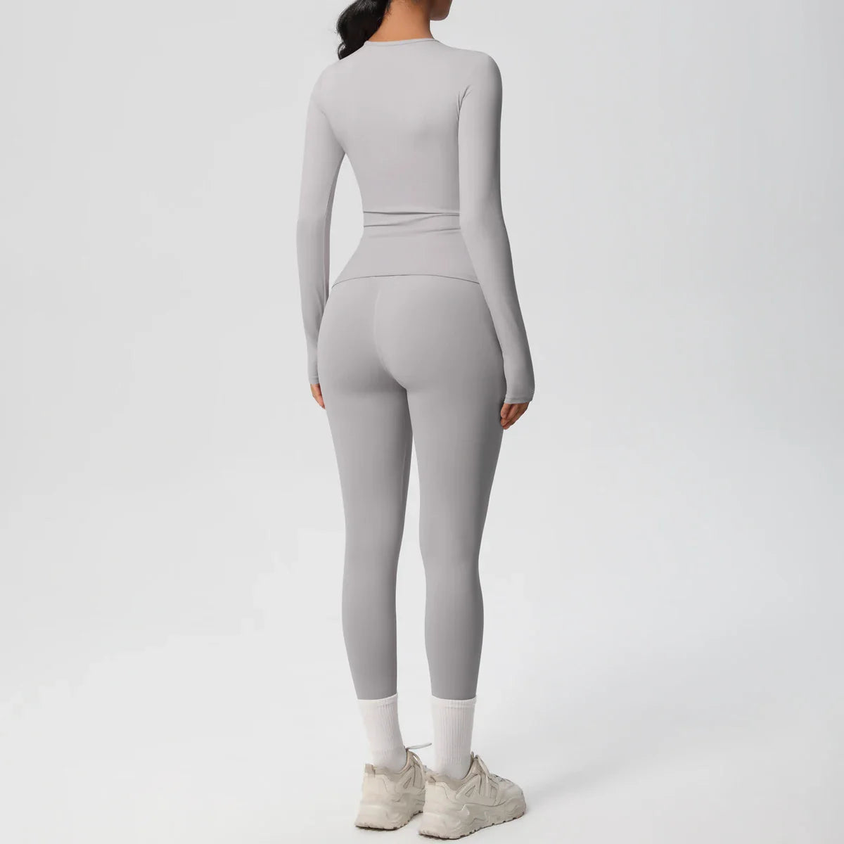 2 PCS Sportswear Yoga Set Gym Clothes Yoga Suits For Women Fitness Set Tracksuits Sports Long Sleeve Crop Top Gym Leggings