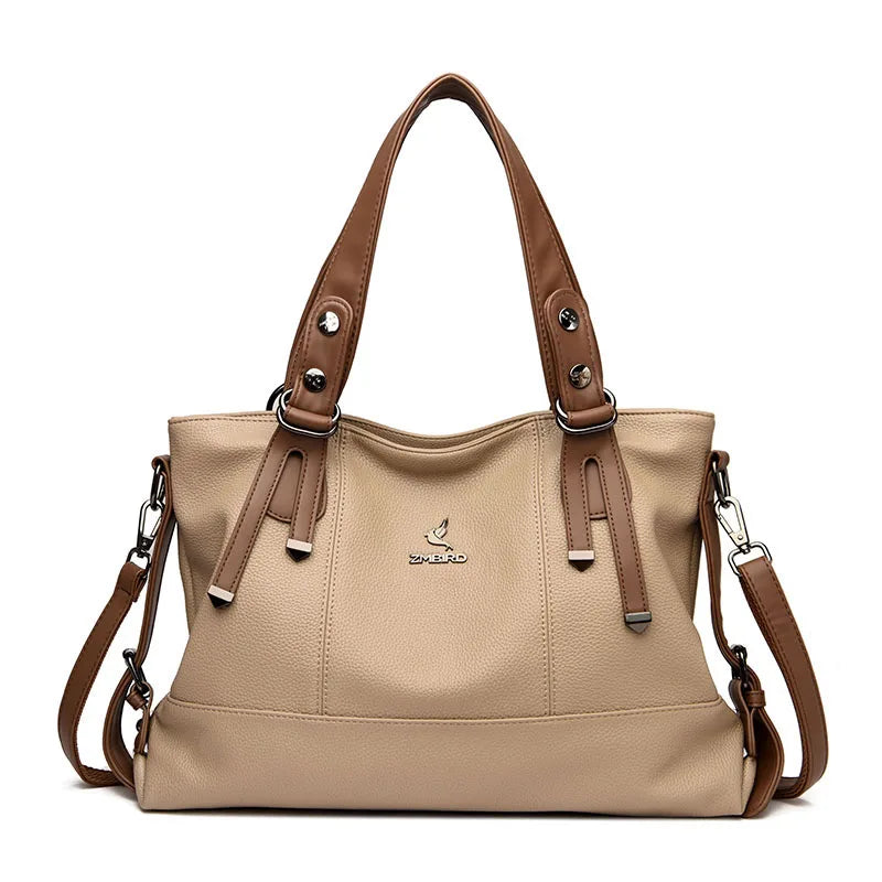100% Cow Leather Handbag Women Genuine Leather Shoulder Bags Natural High Quality Cowhide Crossbody Large Capacity Messenger Bag
