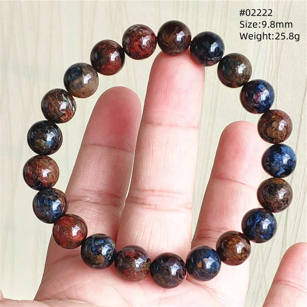 Natural Blue Pietersite Bracelet Women Men Beads Round Beads Chatoyant Cat Eye Fire Pietersite Namibia AAAAAA