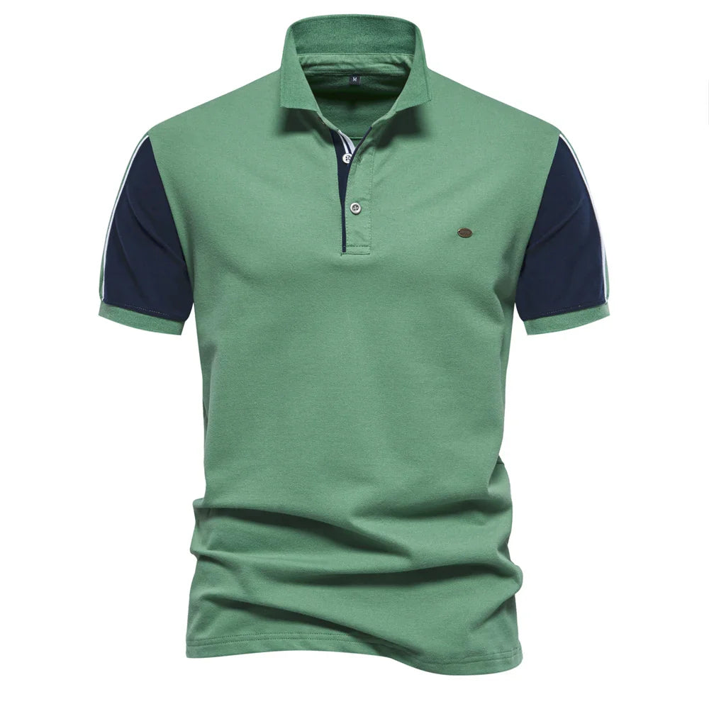 2024 New Summer Patchwork Polo Shirt For Men Brand Quality Short Sleeve Baseball Mens Polos