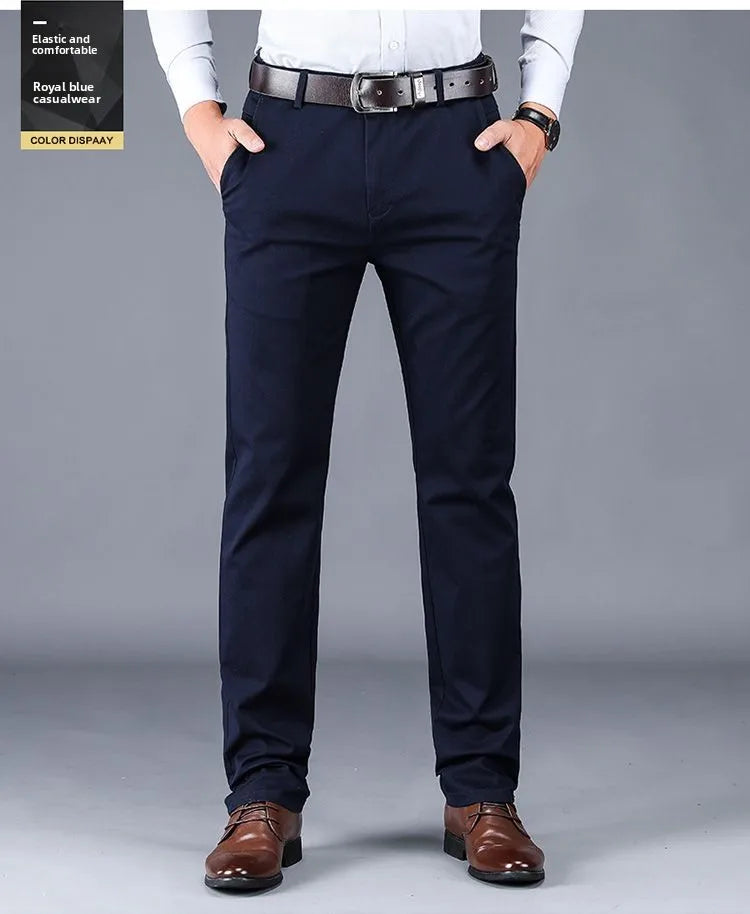 Men's Business Casual Pants Spring Summer Elastic Trousers Office Suit Pant Quick Dry Formal Stretch Pant Breathable Comfortable