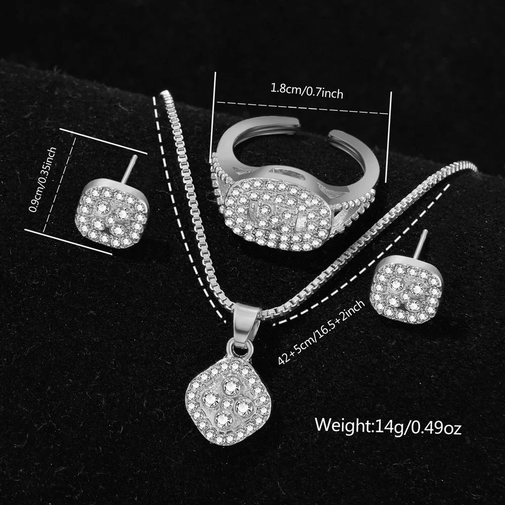 6PCS/SET Silver Women's Watch Business Leisure Element Watch Luxury Dial Quartz Watch Jewelry Set Gift For Her