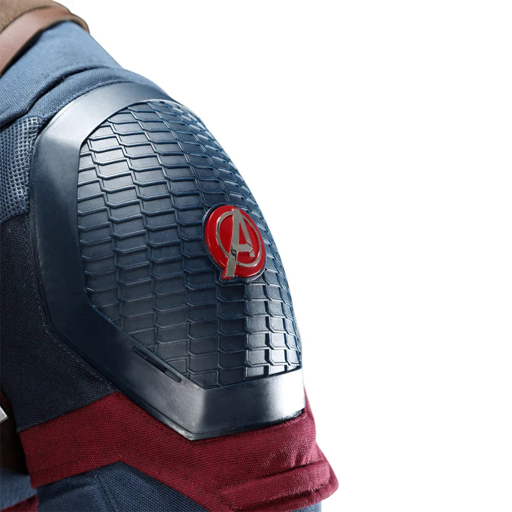 High Quality Adult Superhero Captain Steven Rogers Cosplay Costume Battle Uniform Costume  Halloween Carnival Helmet Boots