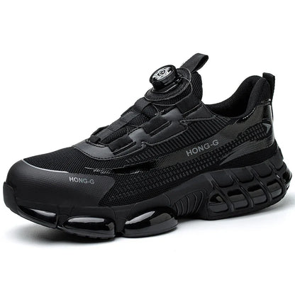 Rotating Button Safety Shoes Men Steel Toe Sneaker Air Cushion Work Shoes Man Puncture Proof Work Safety Boots Protective Shoes