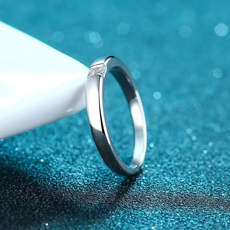 0.3CT Princess Cut Moissanite Engagement Ring for Women Men Colorless Diamond Weddig Bands Sterling Silver Bridal Gift