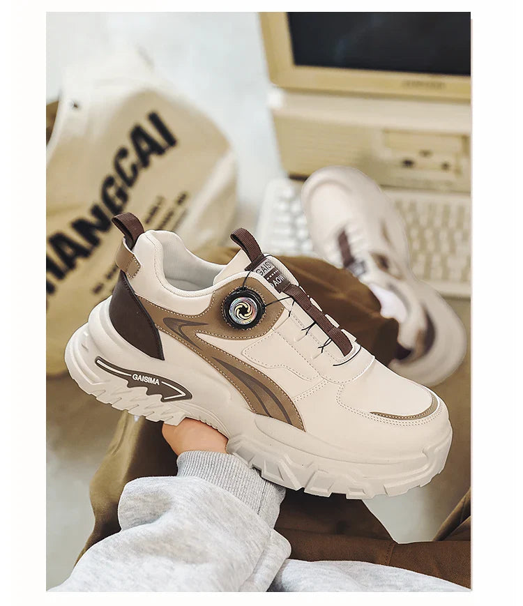 2025 Autumn New Men's Versatile High-Top Trendy Thick-Soled Running Shoes Breathable Casual Trendy Shoes
