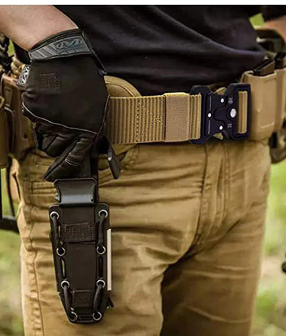 Men Tactical Belt Quick Release Outdoor Zinc Alloy Buckle Belt Soft Real Nylon Sports Hiking Camping Hunting Belt