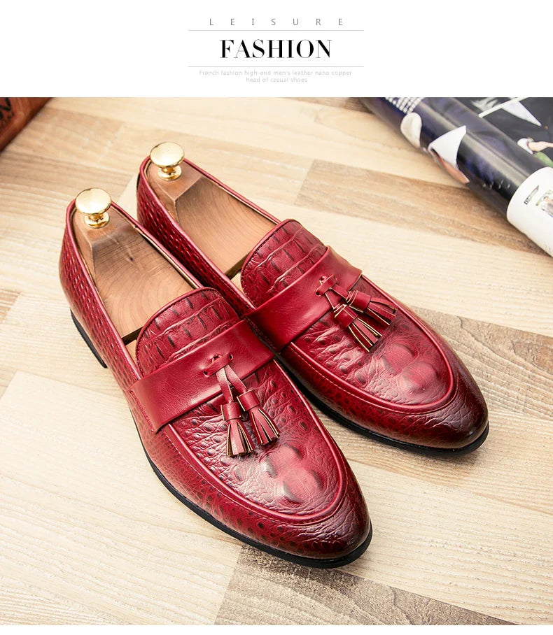 Brand New Mens Casual Shoes Lazy Pointed Leather Shoes Comfortable Sneakers Zapatos De Hombre Snake Skin Dresses 38-47