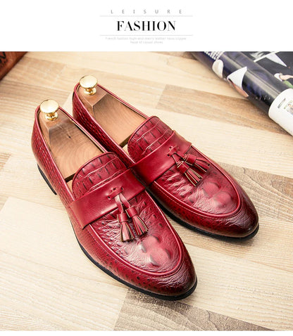 Brand New Mens Casual Shoes Lazy Pointed Leather Shoes Comfortable Sneakers Zapatos De Hombre Snake Skin Dresses 38-47