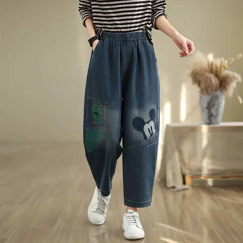 Casual Fashionable Versatile Embroidered Harem Jeans