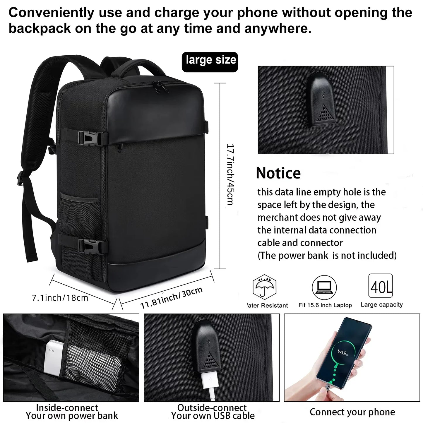 ryanair 40x20x25 and easyjet 45x36x20 Cabin Bag Travel Backpack unisex Laptop Backpack outdoor travel backpack Student.School