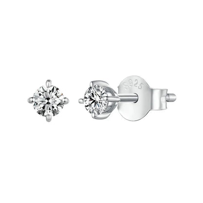 U Moissanite Earrings Shinning 4 Prongs Ear Stud 925 Sterling Silver D Color for Women Wedding Anniversary Fine Jewelry