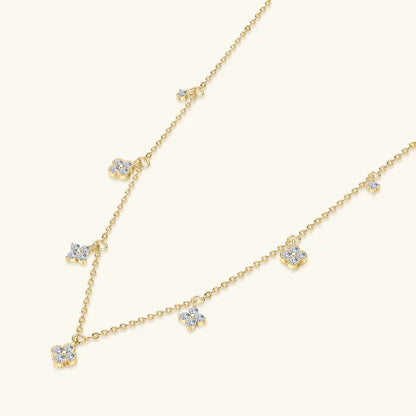 3mm D Moissanite Jewelry Set Clover Flower Pendant Necklace Earrings Bracelet 3 in 1 Sets for Women 925 Silver Charm Gifts