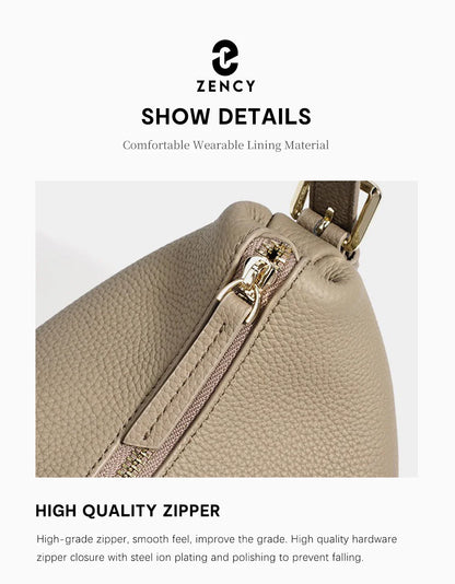 Genuine Leather Satchel Bags For Women Simple Fashion Ladies Underarm Handbag Large Capacity Shoulder Bag 2025 New