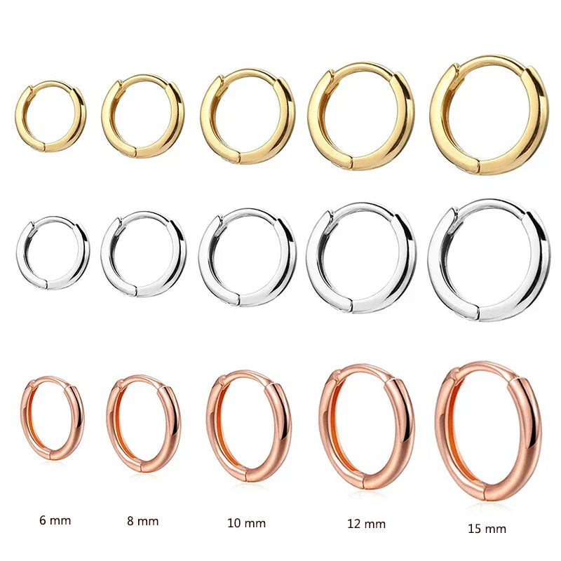 2022 New Simple Stainless Steel Small Hoop Earrings for Women Men Cartilage Ear Piercing Jewelry Pendientes Hombre Mujer