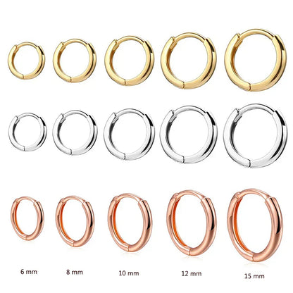 2022 New Simple Stainless Steel Small Hoop Earrings for Women Men Cartilage Ear Piercing Jewelry Pendientes Hombre Mujer